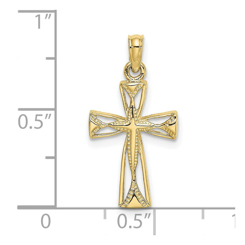 10K Cut-Out Cross w/ Triangle Ends Charm-10K8455