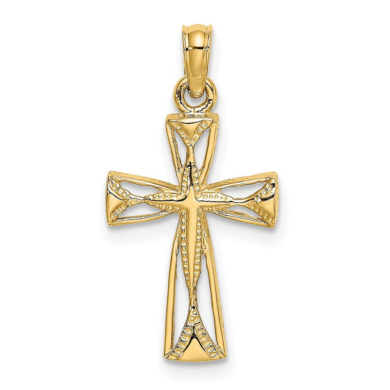 10K Cut-Out Cross w/ Triangle Ends Charm-10K8455