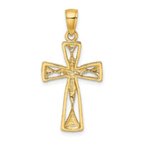 10K Polished Cut-Out Design Cross Charm-10K8460