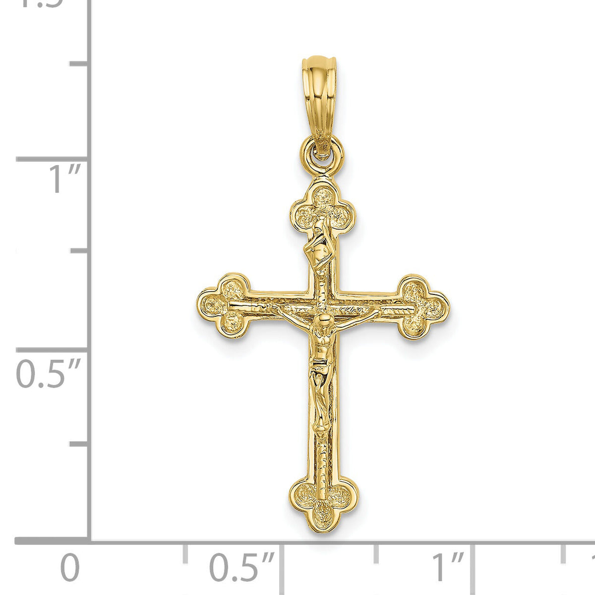 10K Narrow Budded Crucifix Charm-10K8472