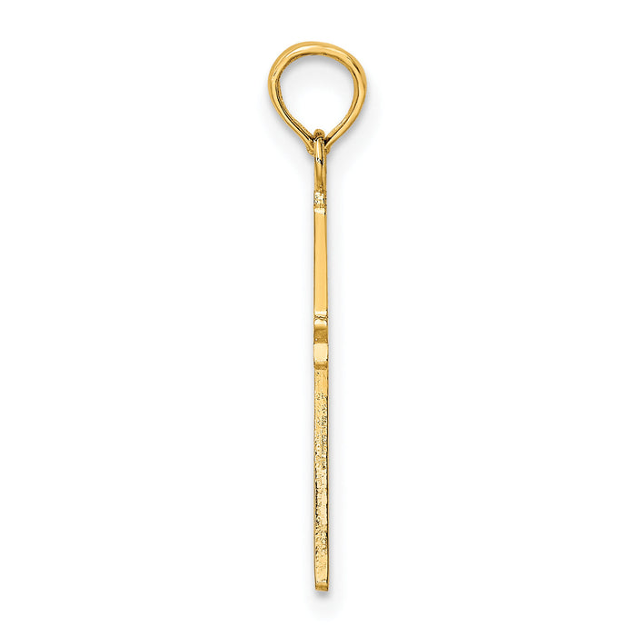 10K Polished Cross Charm-10K8481