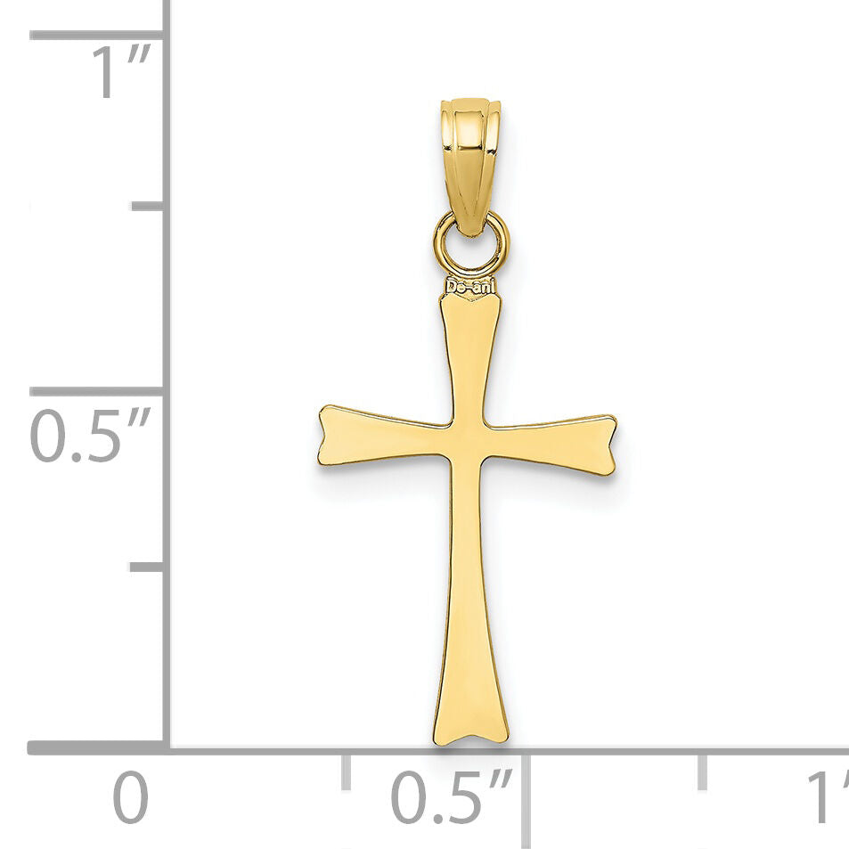 10K Polished Cross Charm-10K8481
