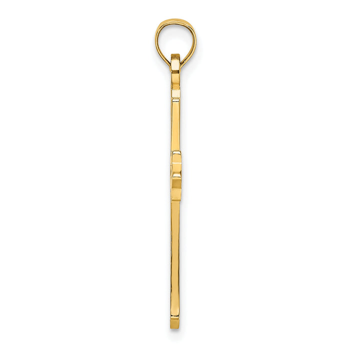 10K Polished and Cut-Out Cross Charm-10K8482