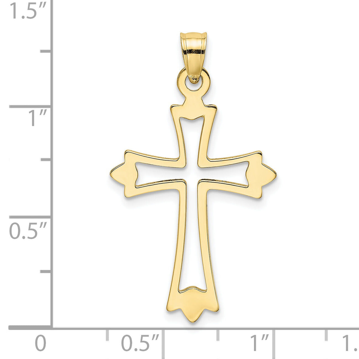 10K Polished and Cut-Out Cross Charm-10K8482