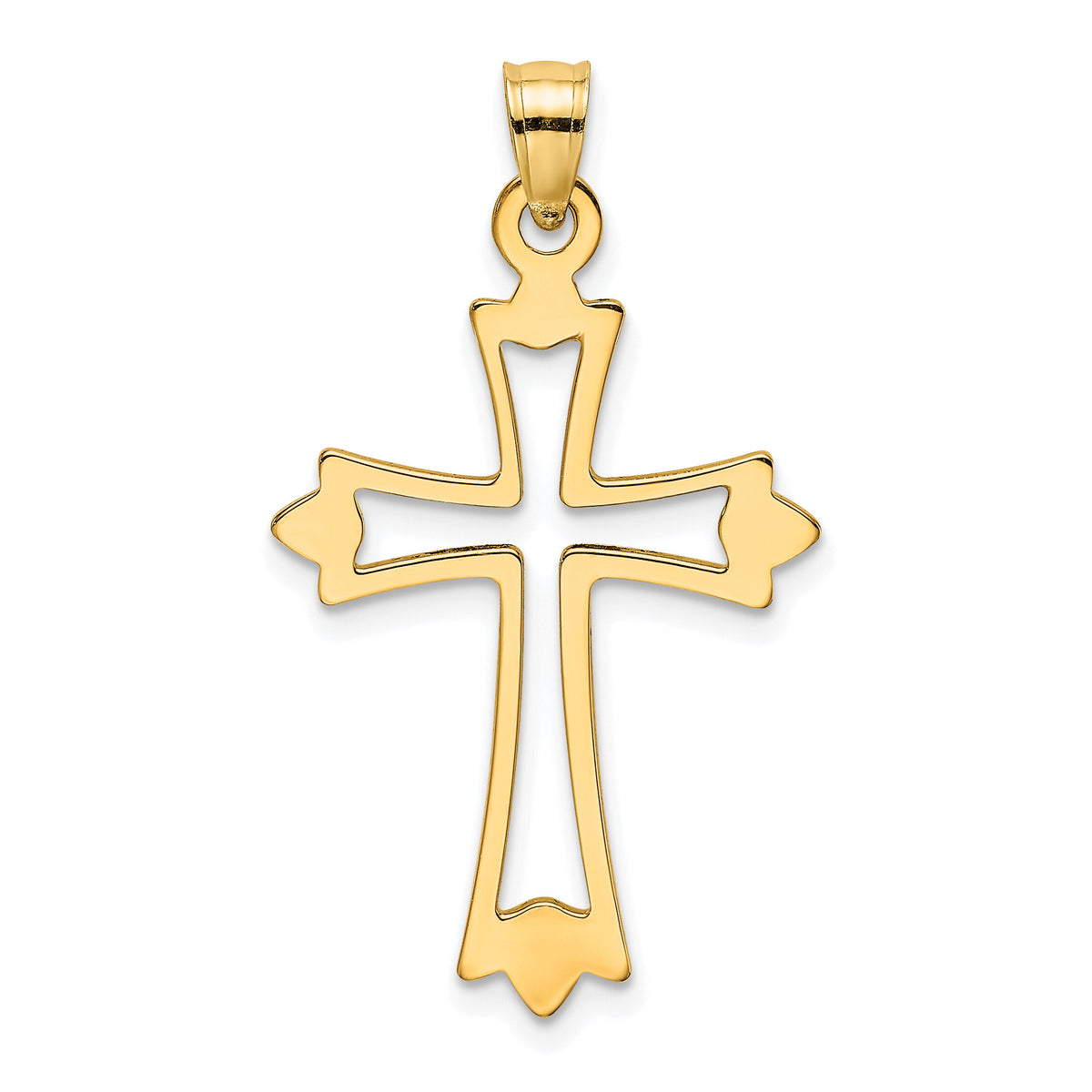10K Polished and Cut-Out Cross Charm-10K8482