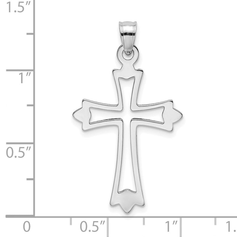 10K White Gold Polished  Cut-Out Cross Charm-10K8482W