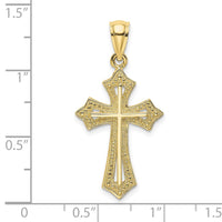 10K Beaded Cross Charm-10K8484