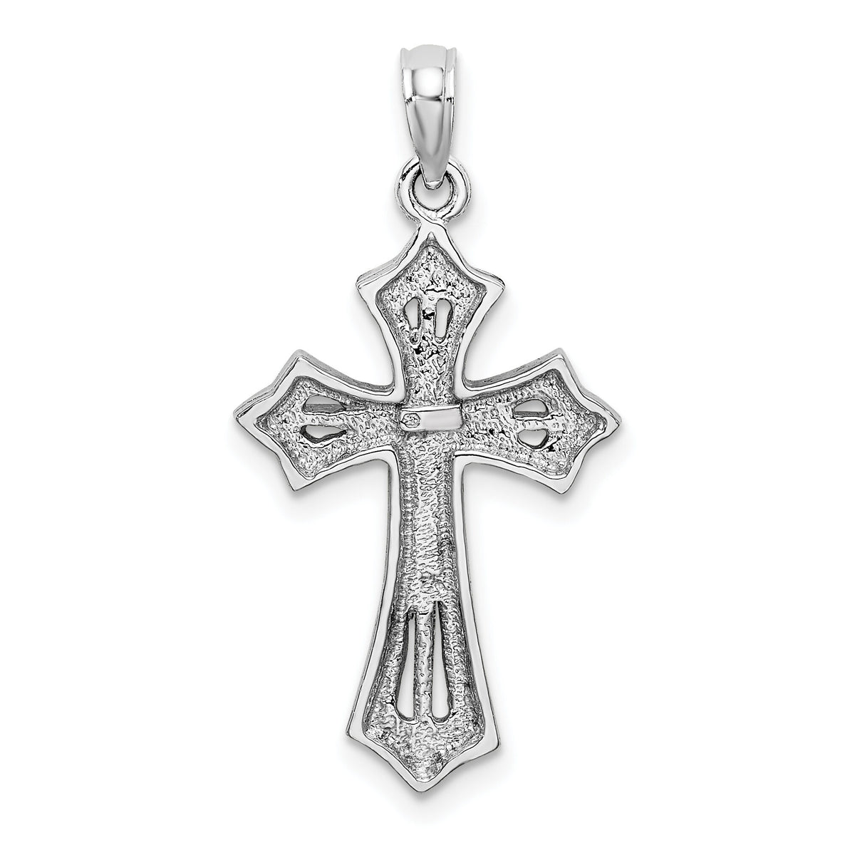 10K White Gold Beaded Cross Charm-10K8484W