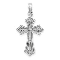 10K White Gold Beaded Cross Charm-10K8484W