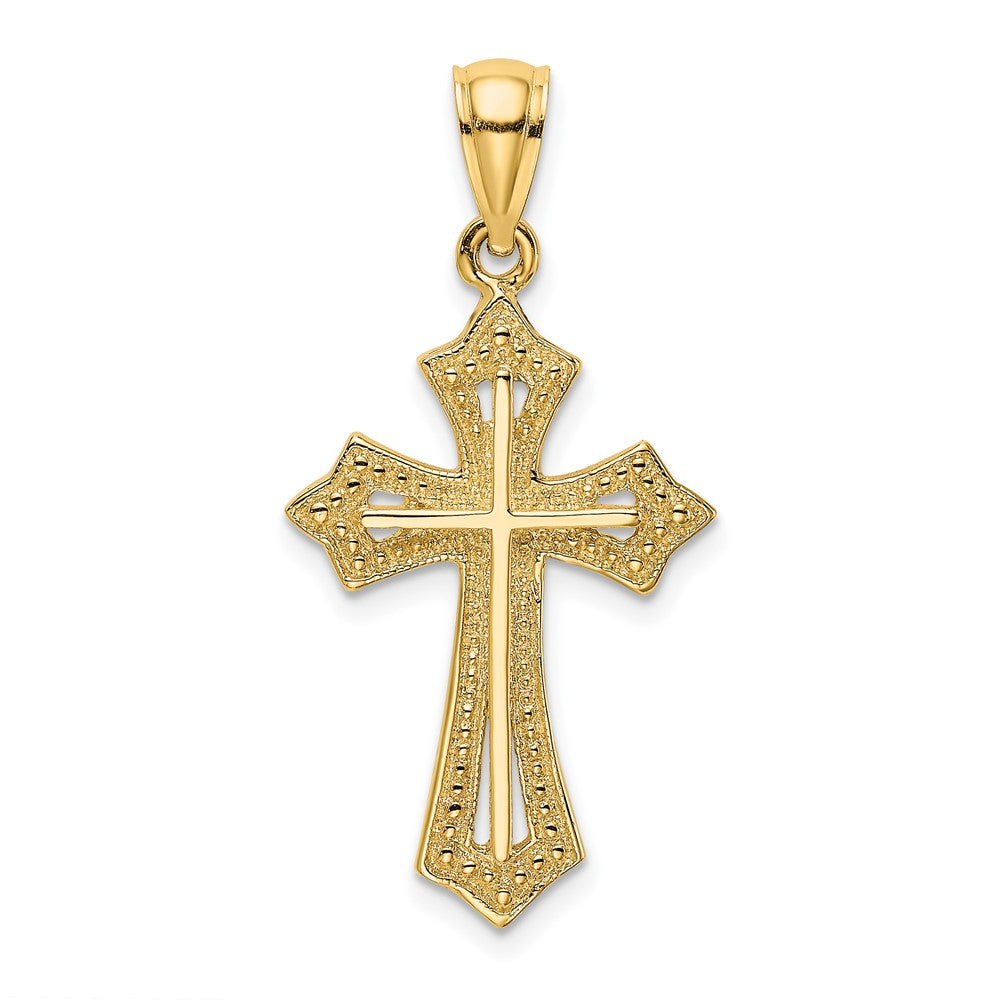 10K Beaded Cross Charm-10K8484