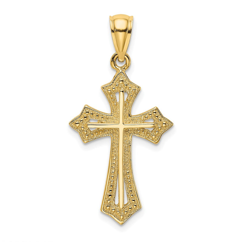 10K Beaded Cross Charm-10K8484