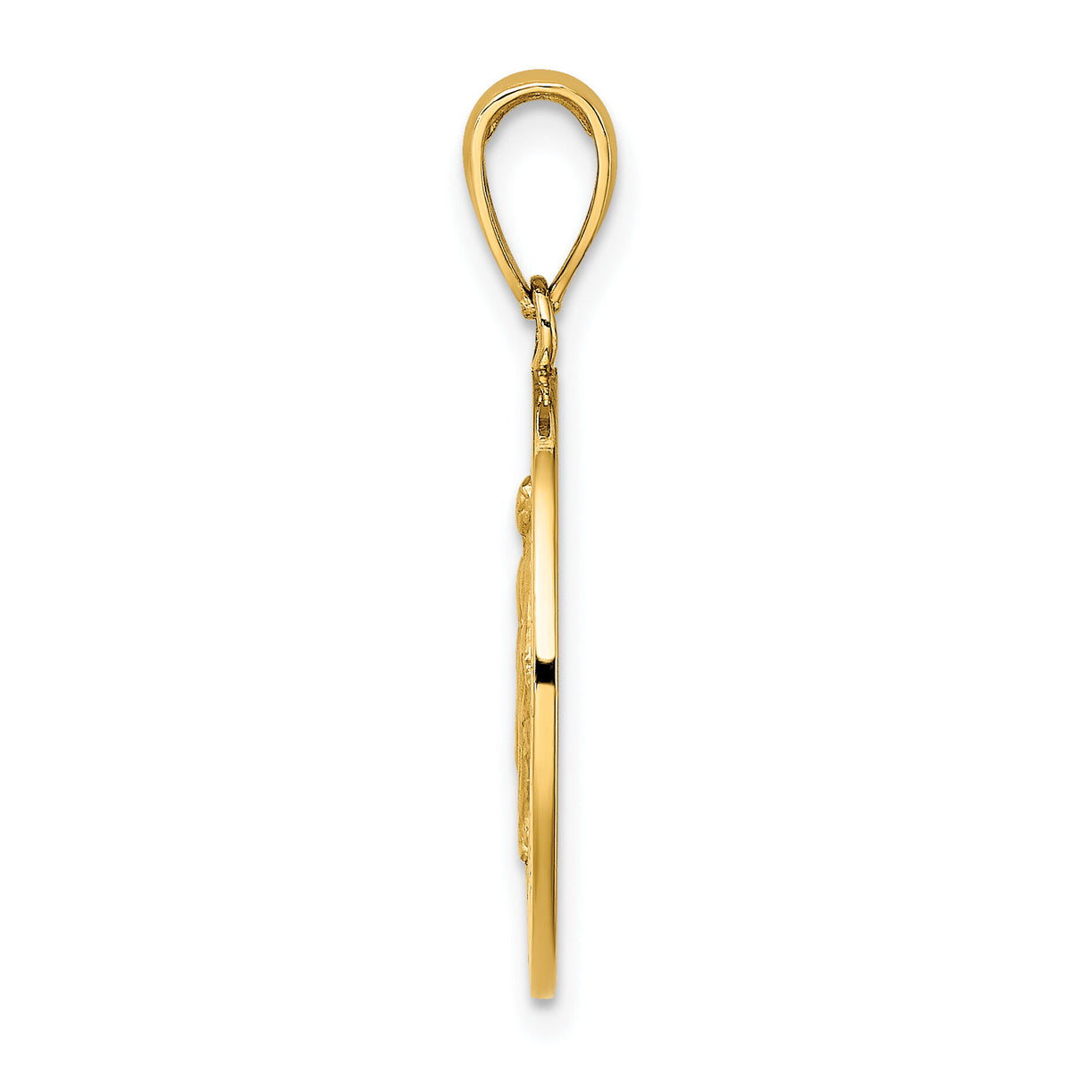 10K Polished and Satin Miraculous Medal Charm-10K8487