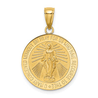 10K Polished and Satin Miraculous Medal Charm-10K8487