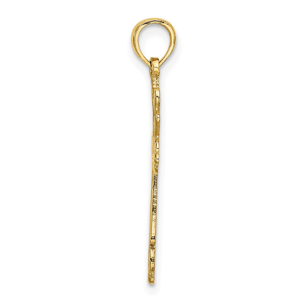 10K Cross Cut-Out w/ Heart Ends Charm-10K8489