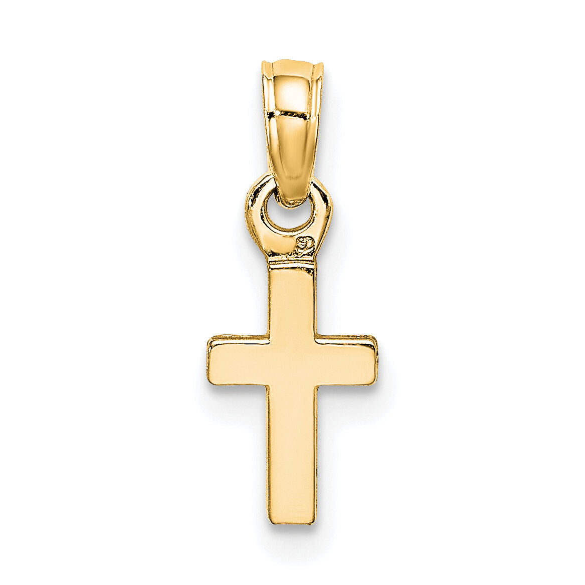 10K Polished Mini Cross Charm-10K8493