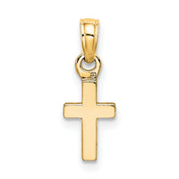 10K Polished Mini Cross Charm-10K8493