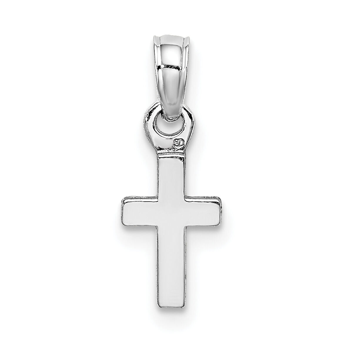 10K White Gold Polished Mini Cross Charm-10K8493W