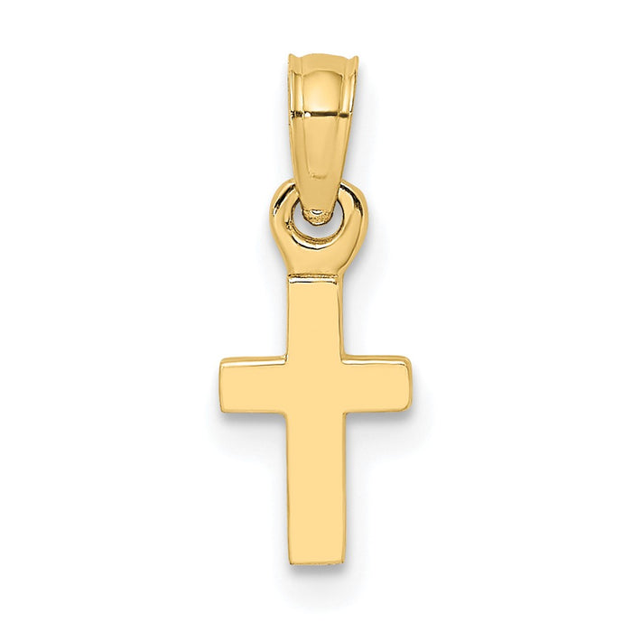 10K Polished Mini Cross Charm-10K8493