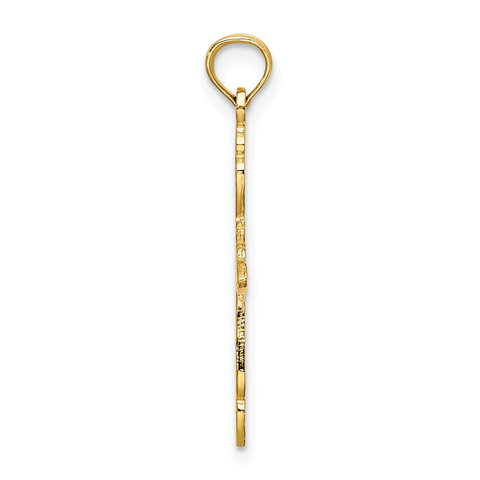 10K Polished Cut-Out Cross Charm-10K8494