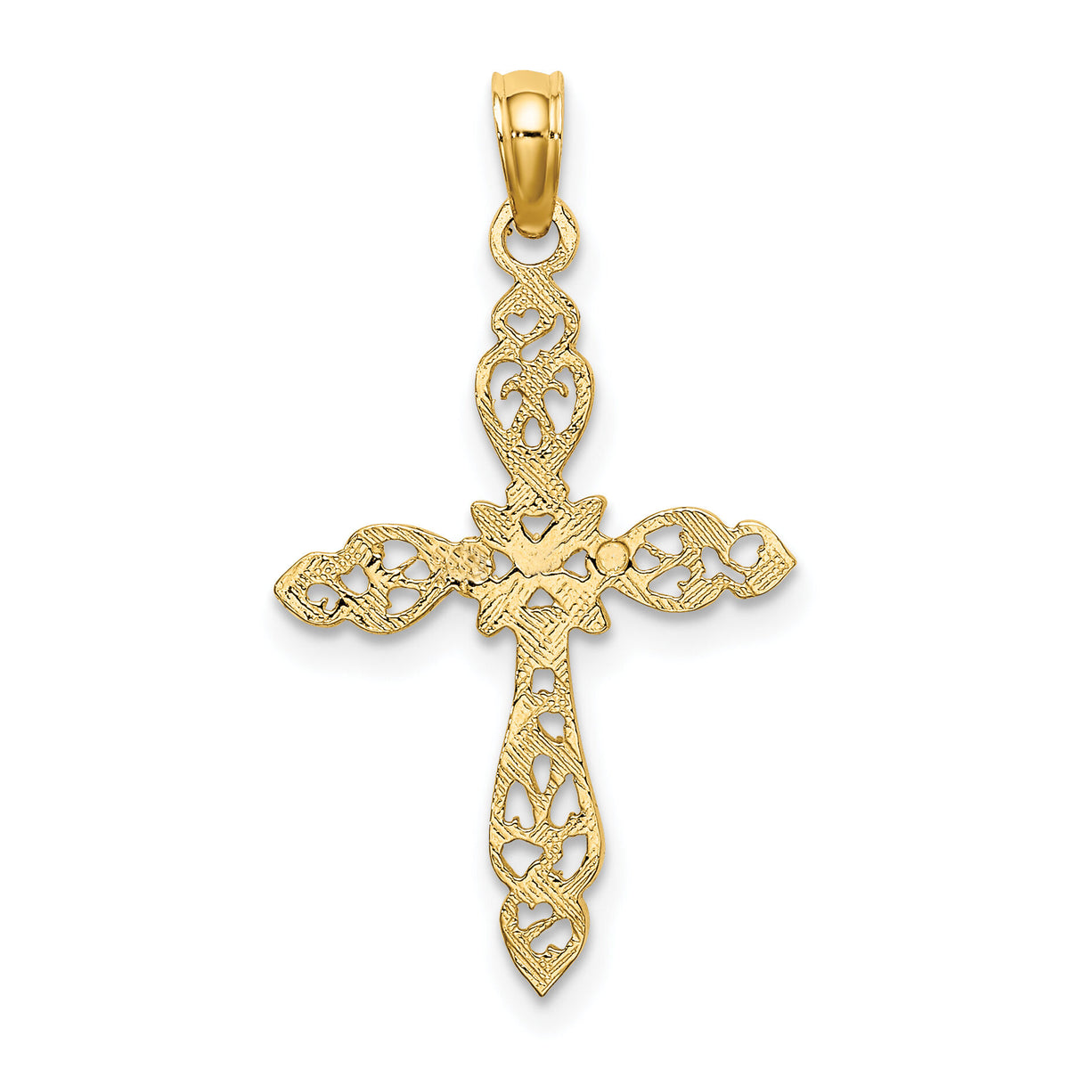 10K Polished Cut-Out Cross Charm-10K8494