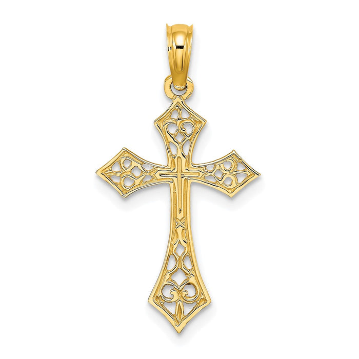 10K Filigree Cross Charm-10K8495