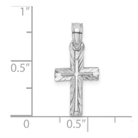 10K White Gold D/C Cross Charm-10K8499W