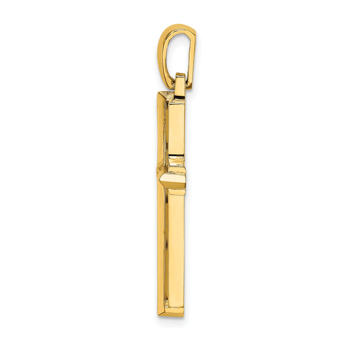 10K Polished Cross Charm-10K8501