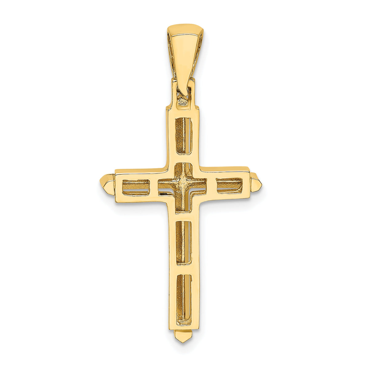 10K Polished Cross Charm-10K8501