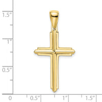 10K Polished Cross Charm-10K8501