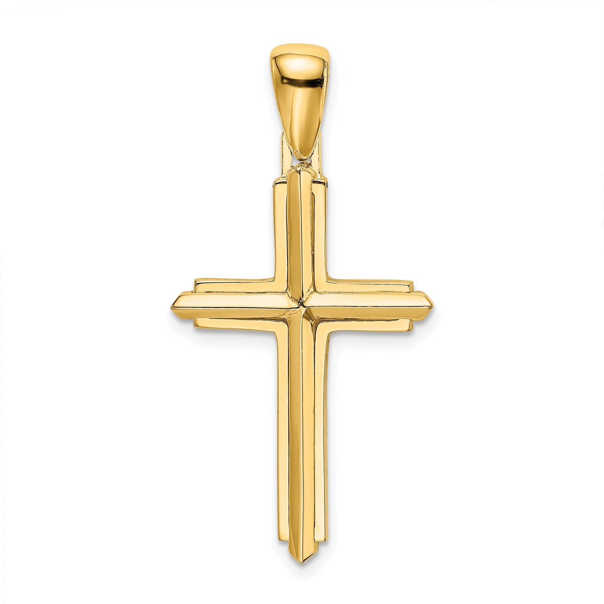 10K Polished Cross Charm-10K8501