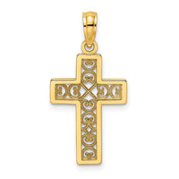 10K Textured Lace Center Cross Charm-10K8504