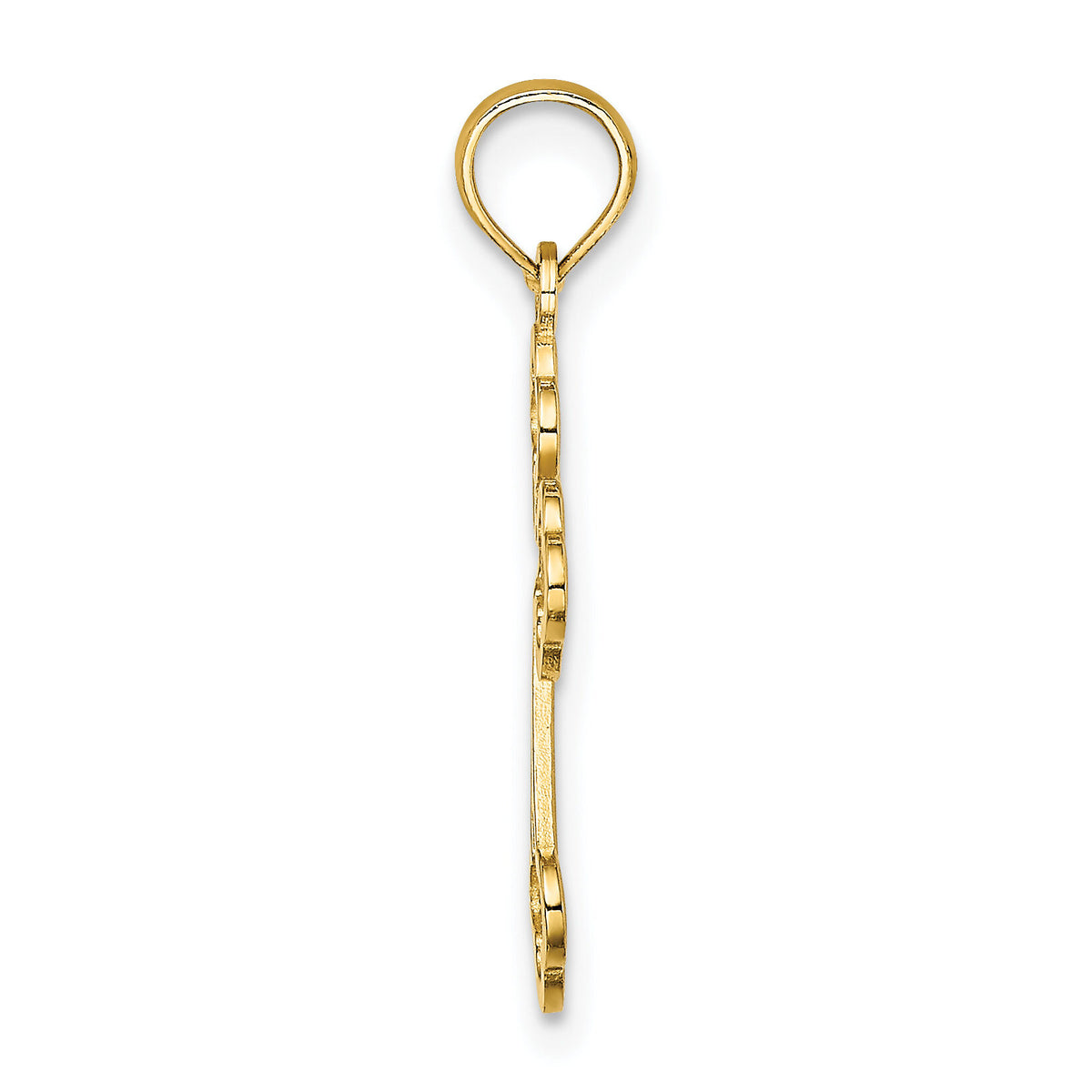 10K Lace Center Budded Cross Charm-10K8506