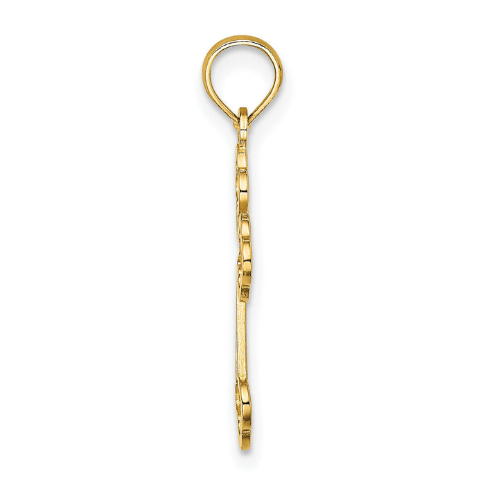 10K Lace Center Budded Cross Charm-10K8506