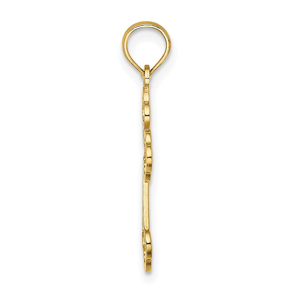 10K Lace Center Budded Cross Charm-10K8506