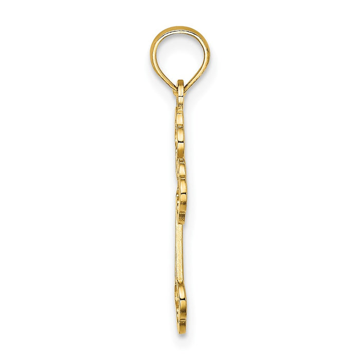 10K Lace Center Budded Cross Charm-10K8506