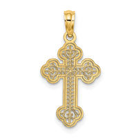 10K Lace Center Budded Cross Charm-10K8506