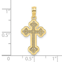 10K Lace Center Budded Cross Charm-10K8506