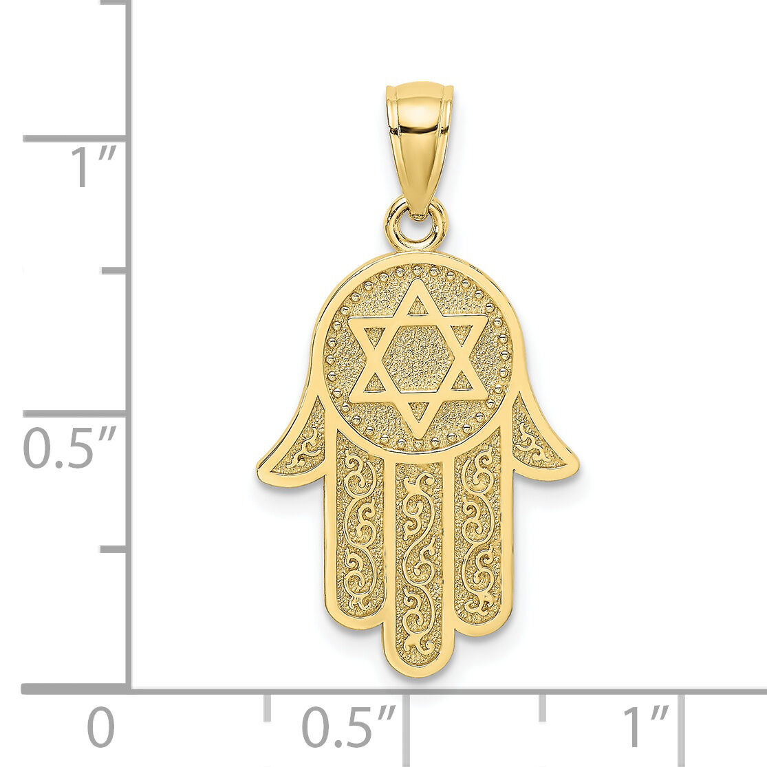 10K Hamsa W/ Star Of David Charm-10K8508