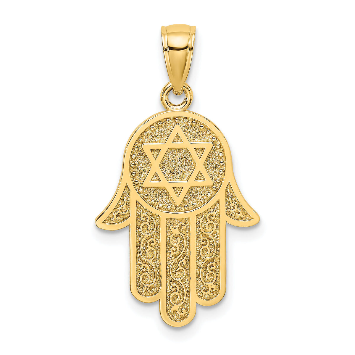 10K Hamsa W/ Star Of David Charm-10K8508