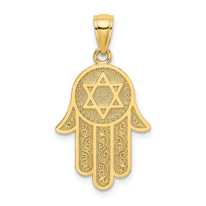10K Hamsa W/ Star Of David Charm-10K8508