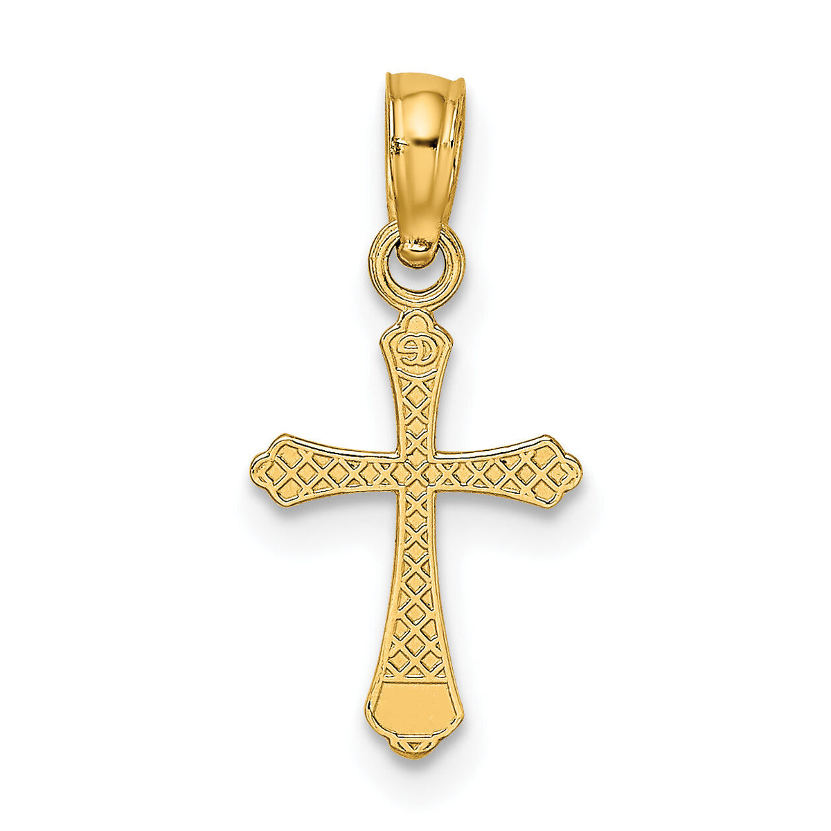 10K Textured Mini Cross Charm-10K8510