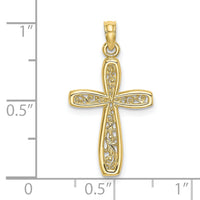 10K Cross w/ Filigree Center Charm-10K8515