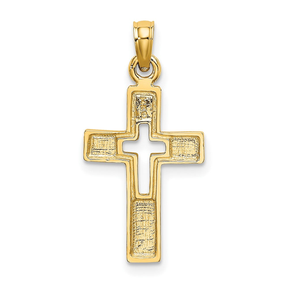 10K Polished and Cut-Out Cross Charm-10K8517