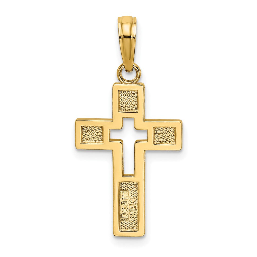 10K Polished Cut-Out Cross Charm-10K8522