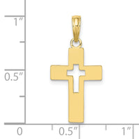 10K Polished Cut-Out Cross Charm-10K8522