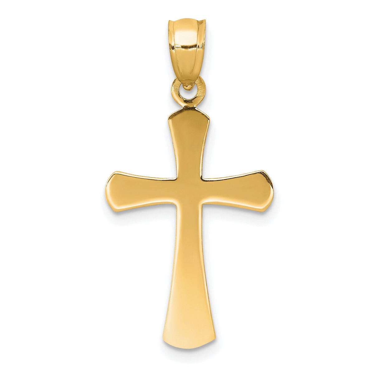 10K Polished Beveled Cross w/ Round Tips Charm-10K8523
