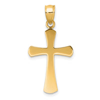 10K Polished Beveled Cross w/ Round Tips Charm-10K8523