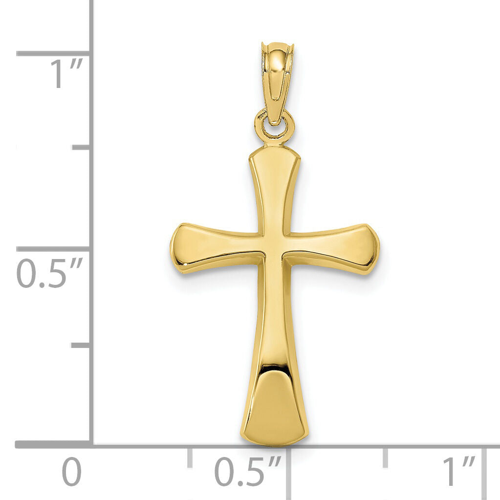 10K Polished Beveled Cross w/ Round Tips Charm-10K8523