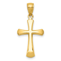 10K Polished Beveled Cross w/ Round Tips Charm-10K8523
