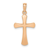 10K Rose Gold Polished Beveled Cross w/ Round Tips Charm-10K8523R